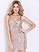 ROMWE Women's Sequin V-Neck Spaghetti Strap Bodycon Cocktail Dress Gold L