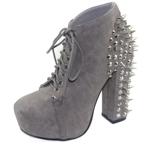 Nature Breeze Francheska-07 Leatherette Spikes Studs Bootie