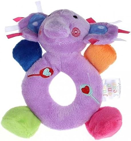14*13cm Baby Girls Boy Infant Mini Hand Rattle Animal Soft Plush Doll Educational Toys Stuffed & Plush Animals (Elephant Purple)