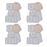 【ノーブランド品】ベビーシャワー パーティー 装飾 ギフト 好意 木製 クリップ フォトクリップ 赤ちゃん型