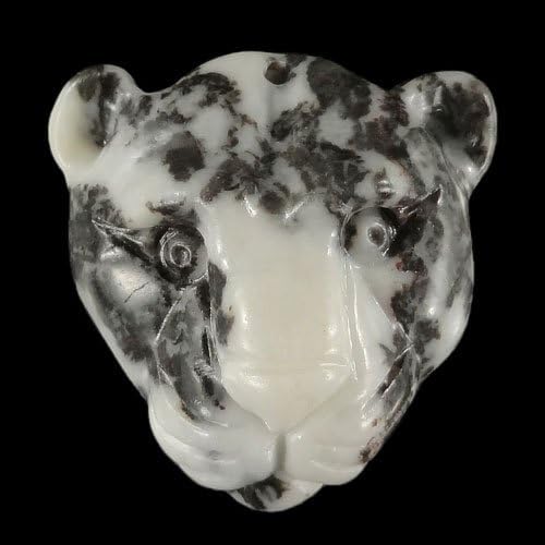 BG02814# Hand Carved Leopard Head Zebra Jasper Wearable Pendant Bead
