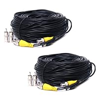 VideoSecu 2 Pack 150 Feet Video Power BNC RCA Cables Security Camera Wires Cords for CCTV DVR Surveillance System with bonus Connectors 1Q8