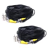VideoSecu 2 Pack 150 Feet Video Power BNC RCA Cables Security Camera Wires Cords for CCTV DVR Surveillance System with Free Connectors 1Q8