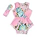 Hollyhorse Hot Pink Floral Flower Pom Rompers For Baby Girls with headband 0-3T