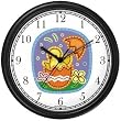 Easter Chick Hatching out of Easter Egg No.2 Easter Theme Wall Clock by WatchBuddy Timepieces (Black Frame)