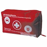 Cartrend 7730042 Verbandtasche mit Klettband, rot, DIN 13164, mit Malteser Erste-Hilfe-Sofortmaßnahmen
