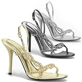 Pleaser Shoes Women's ENCHANT-11, 4'' Slingback Sandal W/Rhinestones
