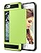 iPhone 6 Case, Vofolen Impact Resistant Protective Shell iPhone 6S Wallet Cover Shockproof Rubber Bumper Case Anti-Scratches Hard Cover Skin Card Slot Holder for iPhone 6 6S (Lime)