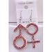 UER311 Red Glitter Earrings Male Female Symbol Earrings Stunning Earrings With Gift Box