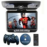 New Black 9" Overhead Flip Down Roof Mount LCD Car Monitor Package With Sony DVD Player Lcd with 2 Wireless 32 bit game Controllers: Game Disk B002QP9CQU