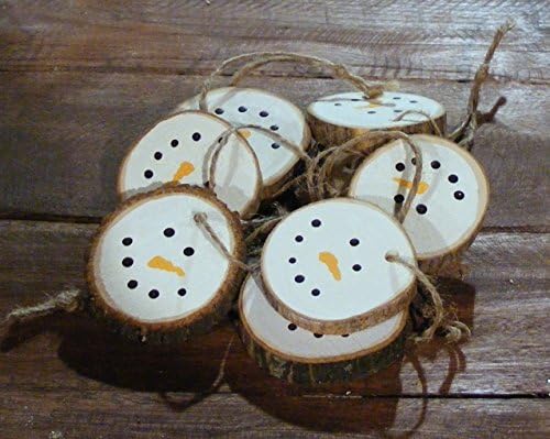 5 Snowman Ornaments, Hand Painted Christmas Tree Ornament Set