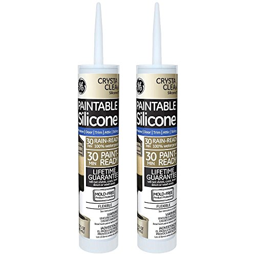 GE Silicone II 9.5Ounce Paintable Silicone Caulk, Clear (2Pack