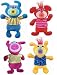 Sing a Ma Jig Set of 4 Deluxe Singing Plush Figures Blue, Red, Hot Pink, and New Yellow