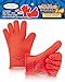 Heat Resistant Silicone BBQ Gloves - Best Oven Gloves - Best Grill Gloves, Great for Cooking, Boiling, Barbecue - Red Color