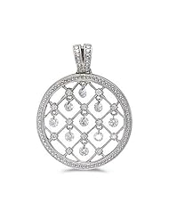 Birthstone Company 14K White Gold Diamond Dashing Diamonds Pendant with 18" Chain