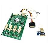 PCI-E Express 1X to 4 Port PCIe 1X Riser Switch Card with USB 3.0