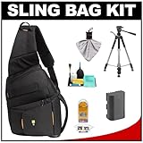 Case Logic Digital SLR Sling Camera Bag/Case (Black) (SLRC-205) + LP-E6 Bat ....