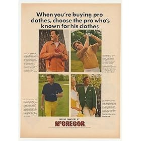 1968 Doug Sanders McGregor Golf Clothes Photo Print Ad