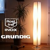 Designer STEHLAMPE mit EDELSTAHLFUSS 120X14X14CM Grundig Bodenlampe Stehleuchte Wohnzimmerleuchte