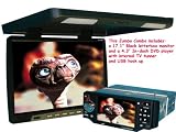 17.1'' Roof Mounted Screen (Black) with an In-Dash 4.3'' DVD Player / TFT LCD/AM/FM/MP3/MP4/Divx Player with motorized panel aslo includes internal TV Tuner and a Bonus FREE Back Up Camera