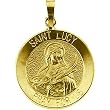 14K Yellow Gold St. Lucy Medal - 22.00mm