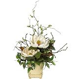Silk Magnolia w / Square Vase - B001DQITMG