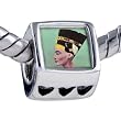 Pugster Pandora Style Bead Egyptian-Nefertiti Photo Heart European Charm Bead Fits Pandora Bracelet