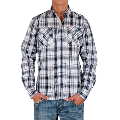 Timezone Herren Hemden/ Freizeit, kariert 27-0097, Gr. 50/52 (L), Blau (9231 white blue ch Preisvergleich