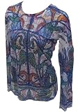 Laura Ashley Long Sleeve Multi Color Top, Geometric Print