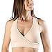 Soft French Terry Nursing Sleep Bra for Maternity / Breastfeeding (X-Large, 2 Pack, Black/Nude)