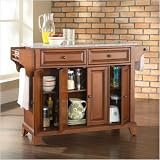 Best Price Crosley Furniture Newport Solid Granite Top Kitchen Island in Classic Cherry Finish