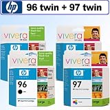 HP 96 Black Inkjet Print Cartridge Twinpack w/ HP 97 Tri colorInk Cartridge Twinpack