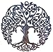 Tree of Life Metal Wall Art, Contemporary Iron Artwork Decor, Celtic Family Trees, 23 in. x 23 in. Round Modern Plaque, Handmade in Haiti,Fair Trade Certified, Signed by Wilson Etienne