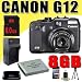 Canon G12 10MP Digital Camera w/ 5x Optical Image Stabilized Zoom DavisMAX NB7L Battery/Charger 8GB Bundle