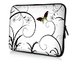14 inch Brilliant Butterfly Escape White Floral Notebook Laptop Sleeve Bag Carrying Case for Acer, ASUS, Dell, HP, Lenovo, Sony, Toshiba