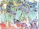 Fine Art Glass Cutting Board--Irises by Van Gogh