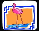 Mouse Pad with flamingo, water, bird