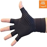 Arthritis Gloves - Compression Gloves Provide Arthritis Pain Relief , Carpal Tunnel , Osteoarthritis and Trigger Finger - Copper Gloves for Joint Pain and Work, Sports, or Arthritis Pain (Pair) Large
