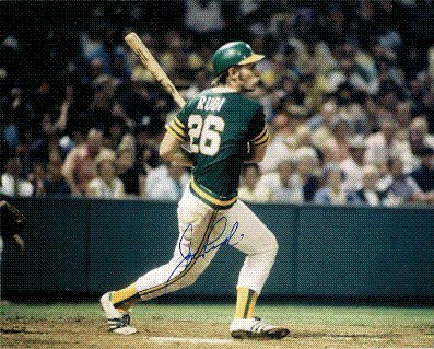 Autographed/Hand Signed 8x10 Photo Joe Rudi Oakland A's
