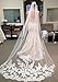 New Elegant 1T White Ivory Lace Edge Cathedral Length Wedding Bridal Veil+Comb