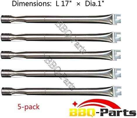 13041(5-pack) Replacement Straight Stainless Steel Burner for Mcm, BBQ Grillware, Ducane, Home Depot, Original Part, Lowes Model Grills (17" x 1")