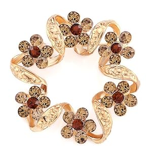 Pugster 22k Golden Plated November Birthstone Wreath Flower Topaz Yellow Swarovski Crystal Diamond Accent Brooches And Pins