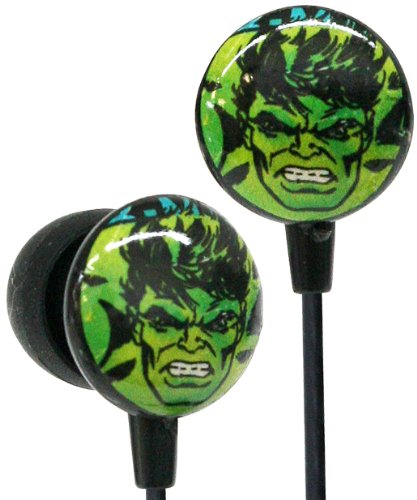 iHip MVF1030HU Marvel Vintage Series Printed Ear Buds,-Hulk Green