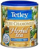 Tetley Pure Chamomile Herbal Tea, Caffeine Free, 20-Count Tea Bags, 1.05-Ounce Canister (Pack of 6)