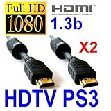 Buy 2 Premium 6 FT Gold HDMI 1.3 Cables for PS3 HDTV 1080p + Y Splitter Adapter for...