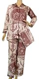 Striking Brown Toile French Elegant Design Long Sleeve Pajamas ~ 3 sizes