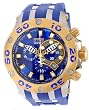 Two Tone Reserve Diver Chronograph Swiss Quartz Blue Dial Strap