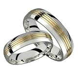 Beau - Elegant Two Tone Comfort Fit Wedding Band for Him & Her! Custom Made! Choose your Size.