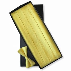 Gold Shiny Tie and Cummerbund Set