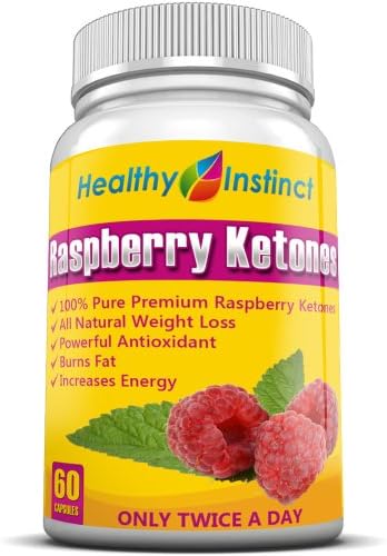Raspberry Ketones By Healthy Instinct - # 1 Pure Premium All Natural Fat Burner, Energy Boost, Powerful Antioxidant - ONLY 2 CAPSULES PER DAY - 800 Mg Per Dose, Highest Available - USA Made - Best Weight Loss Supplement - Get Fit And Healthy, Live Longer - 100% Guarantee